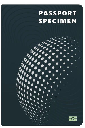 Illustrative ePassport cover marked Passport Specimen